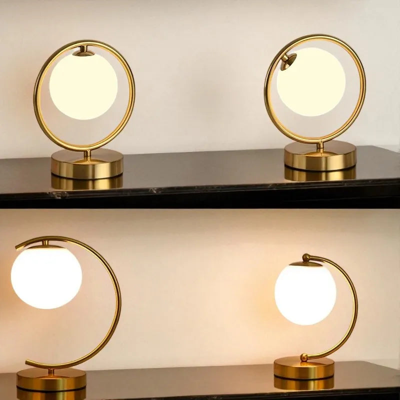 Lampe Boule anneau laiton boule décorative