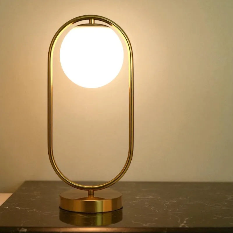 Lampe Boule anneau laiton boule décorative