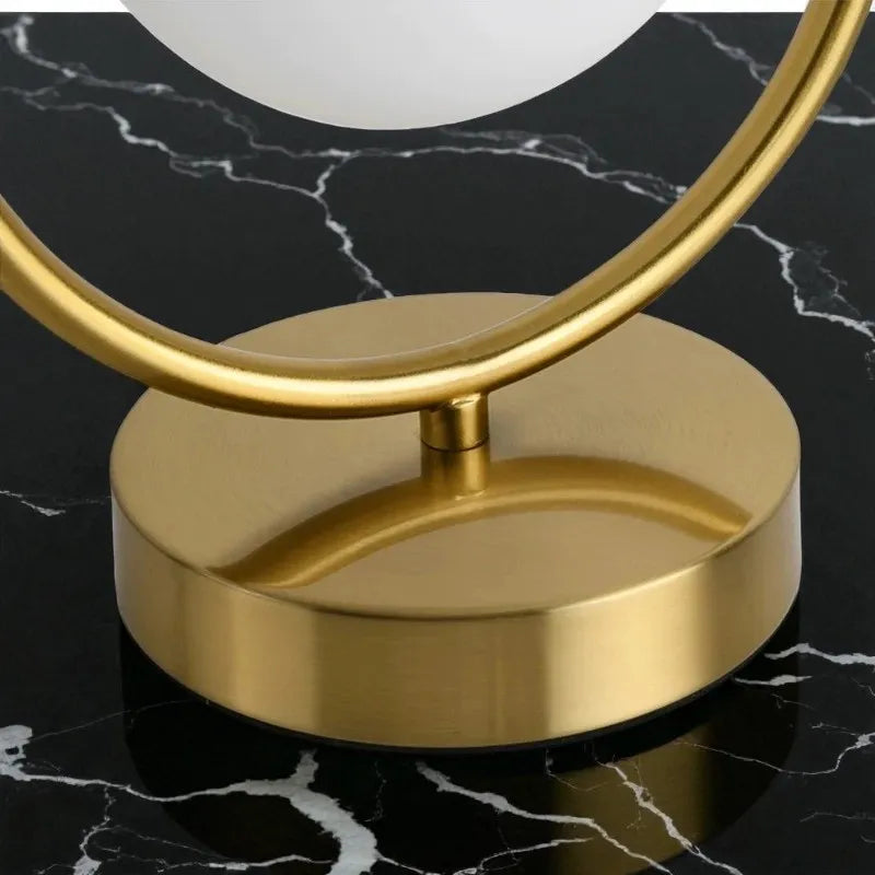 Lampe Boule anneau laiton boule décorative