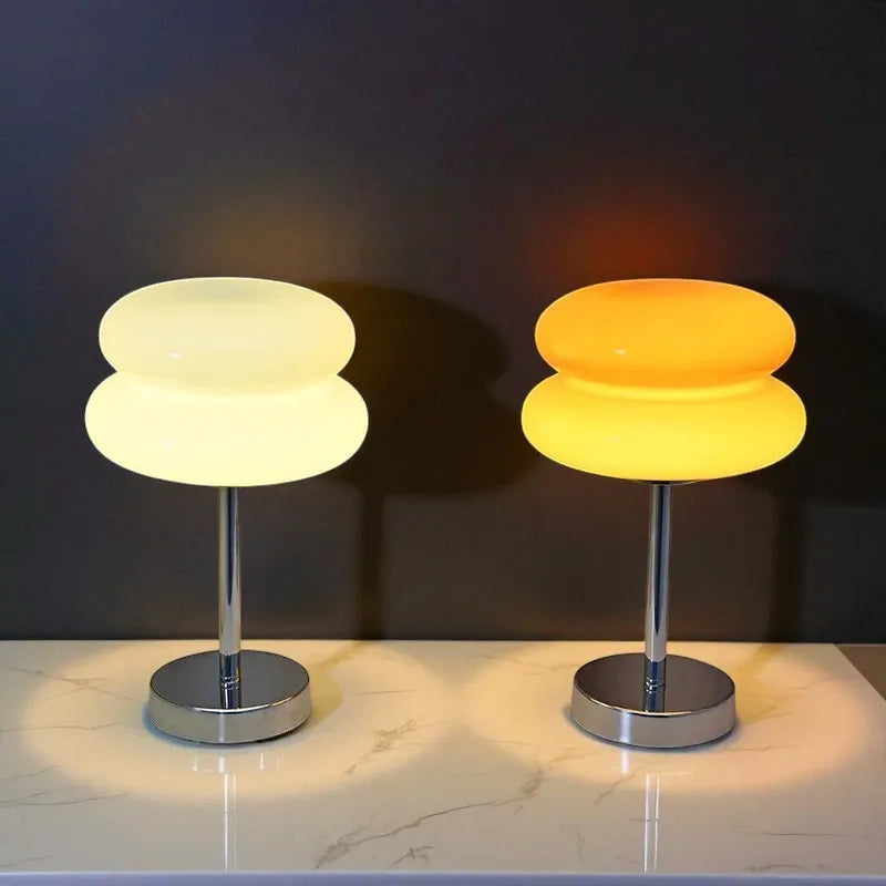 Lampe Boule macaron verre tricolore décorative