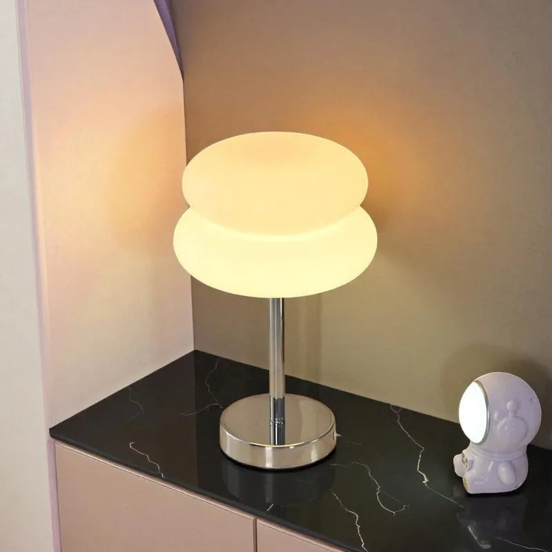 Lampe Boule macaron verre tricolore décorative