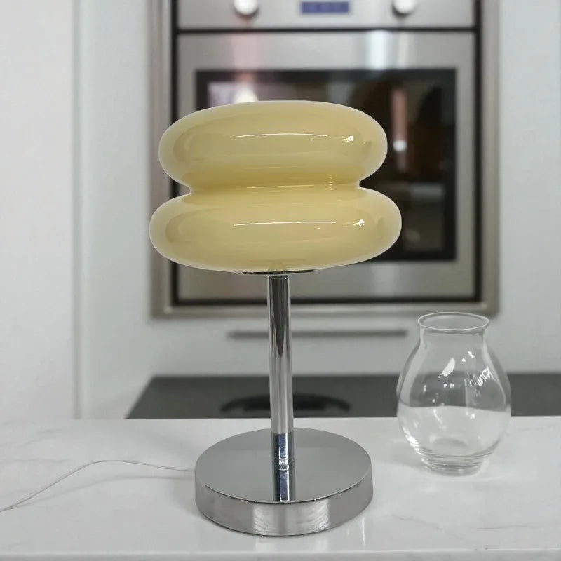 Lampe Boule macaron verre tricolore décorative
