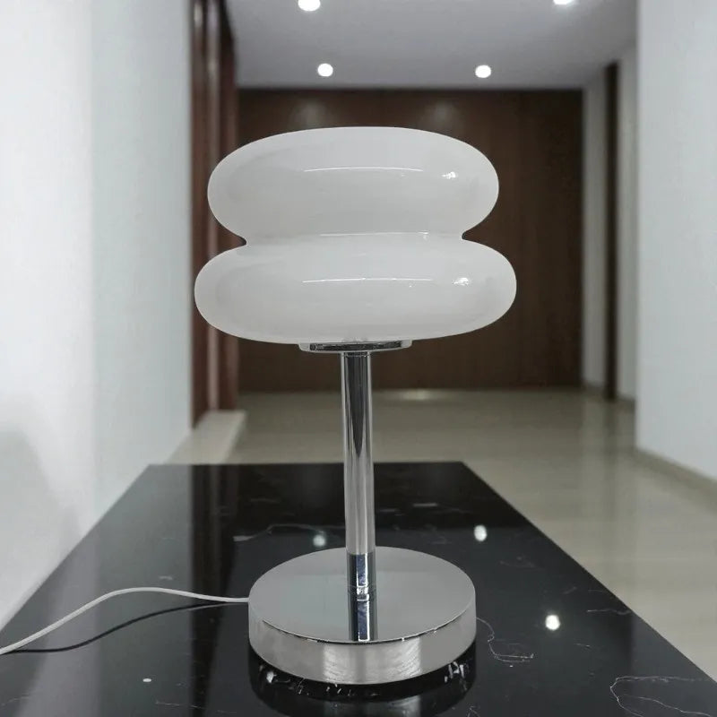 Lampe Boule macaron verre tricolore décorative
