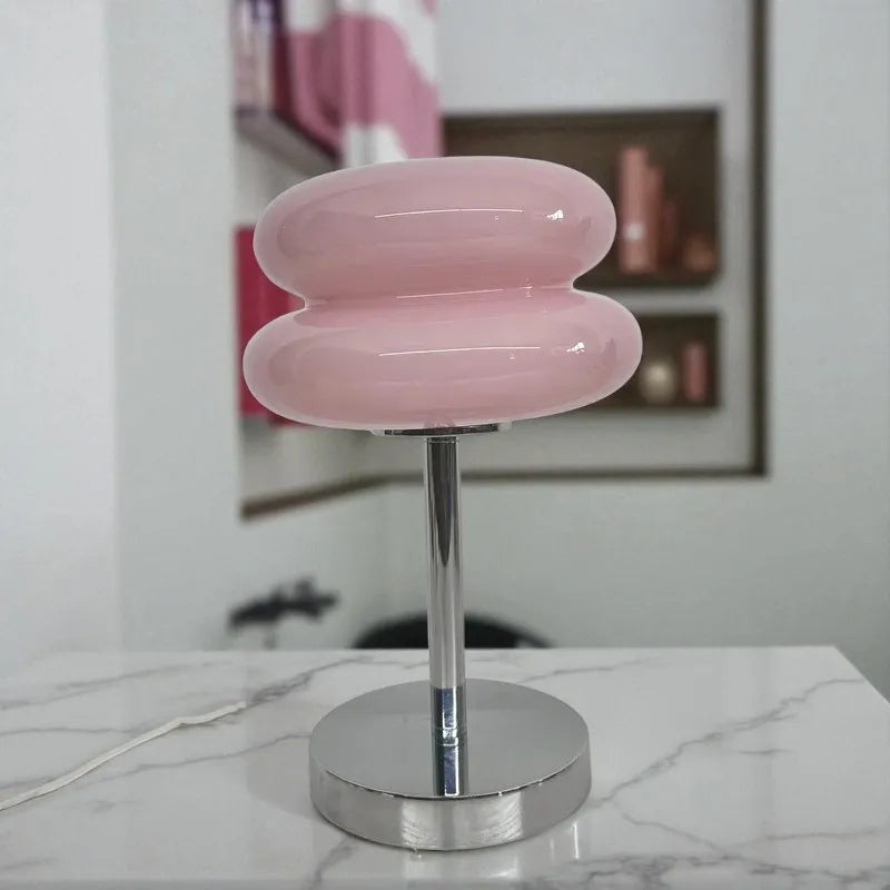 Lampe Boule macaron verre tricolore décorative