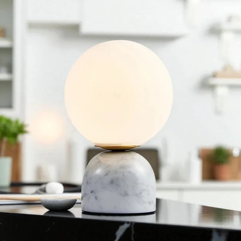 Lampe Boule marbre moderne boule décorative