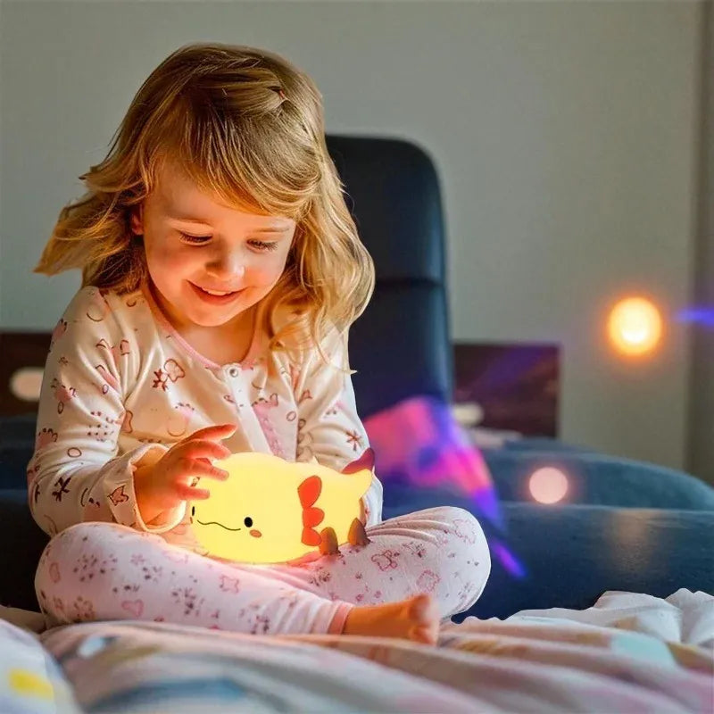 Lampe de Chevet Enfant Axolotl en silicone