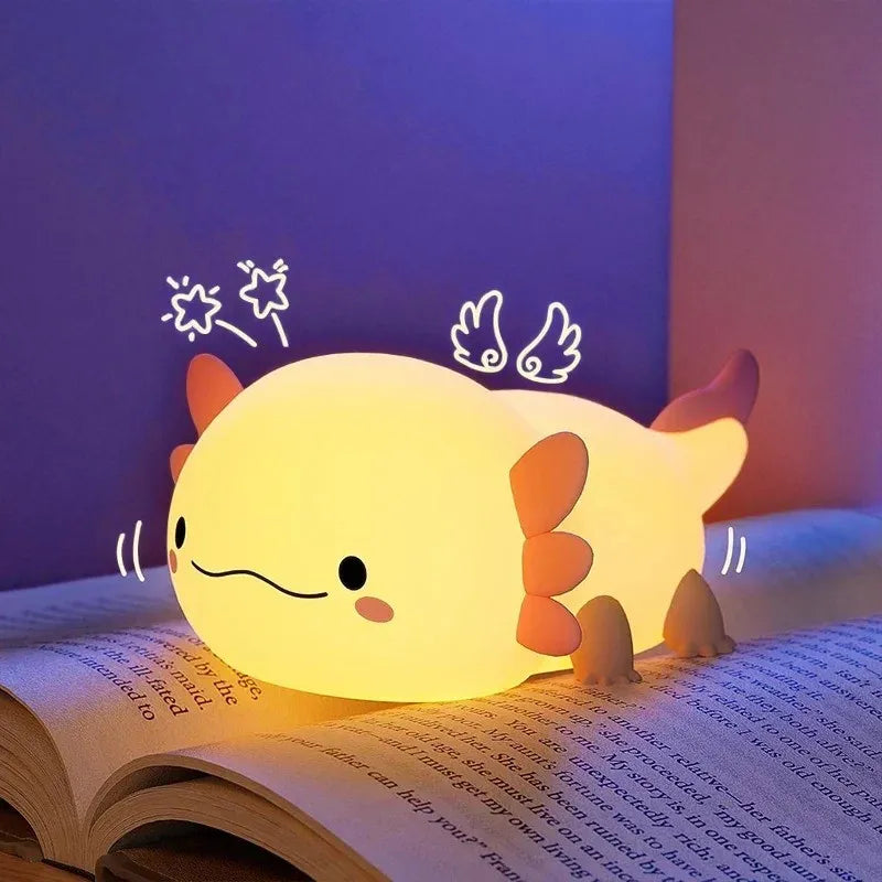 Lampe de Chevet Enfant Axolotl en silicone