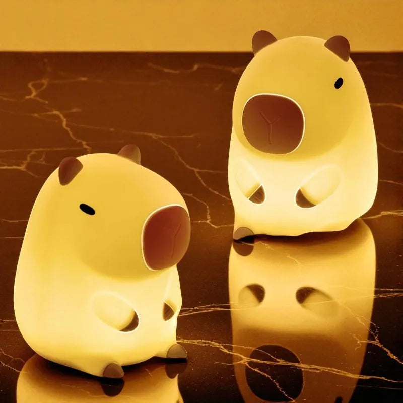 Lampe de Chevet Enfant Capybara en silicone