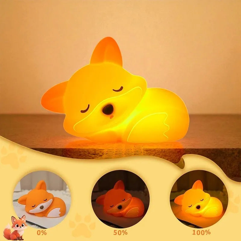 Lampe de Chevet Enfant Renard en silicone