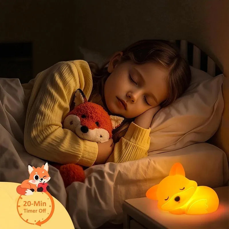 Lampe de Chevet Enfant Renard en silicone