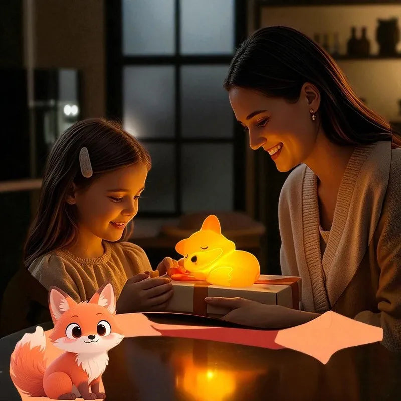 Lampe de Chevet Enfant Renard en silicone
