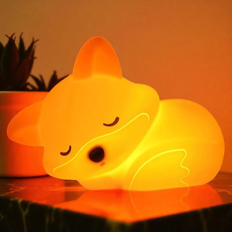 Lampe de Chevet Enfant Renard en silicone