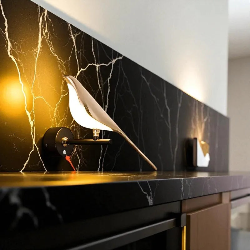 Lampe de Chevet Murale nordique oiseau tactile
