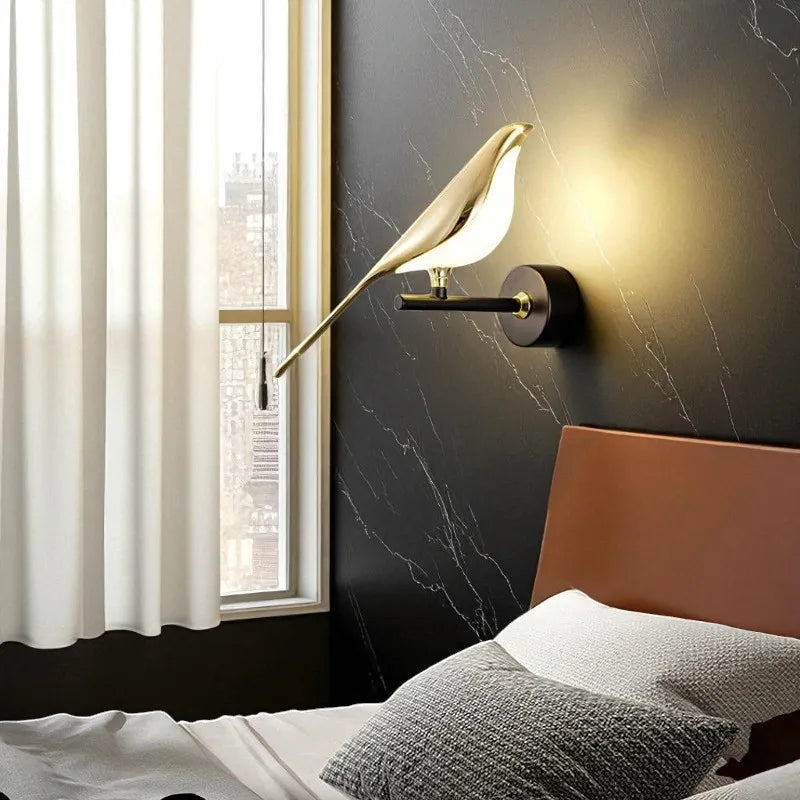 Lampe de Chevet Murale nordique oiseau tactile