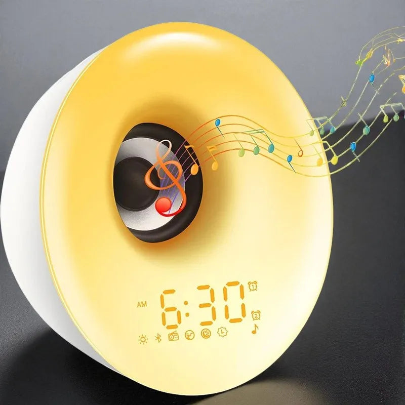 Lampe de Chevet Réveil Bluetooth multicolore