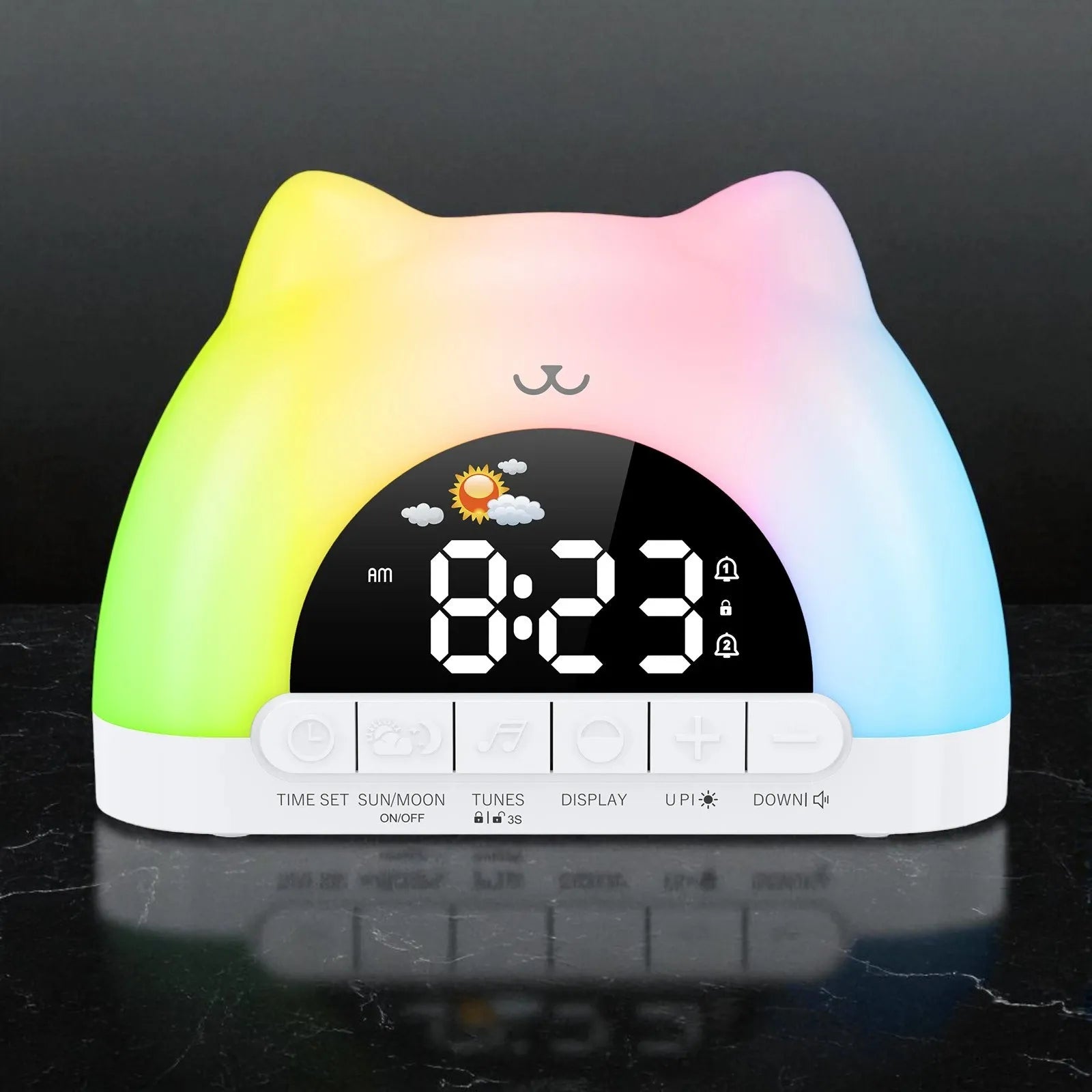 Lampe de Chevet Réveil enfants 11 couleurs