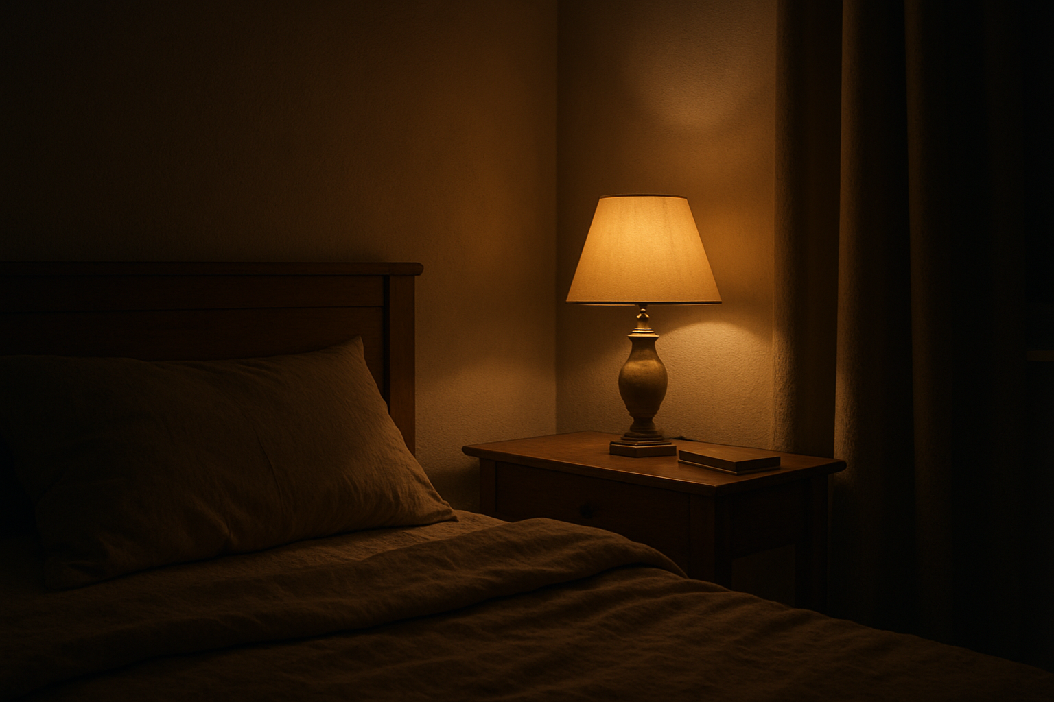 J'aimerais une chambre la nuit avec une lampe de chevet