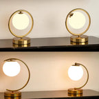 Lampe Boule anneau laiton boule décorative